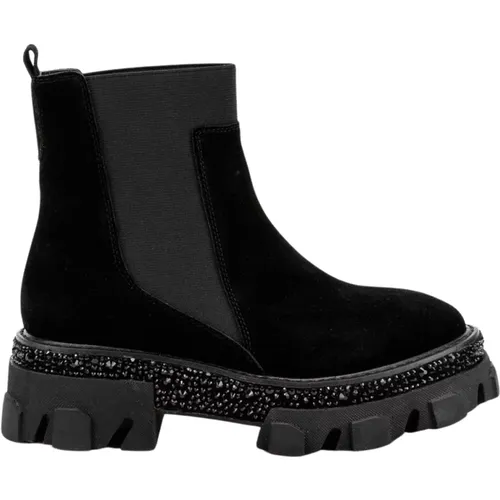 Studded Leder Stiefeletten , Damen, Größe: 37 EU - Alma en Pena - Modalova