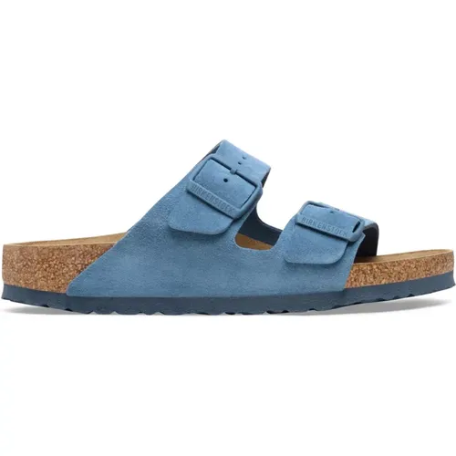 Blaue Wildleder Sandale Arizona , Damen, Größe: 39 EU - Birkenstock - Modalova