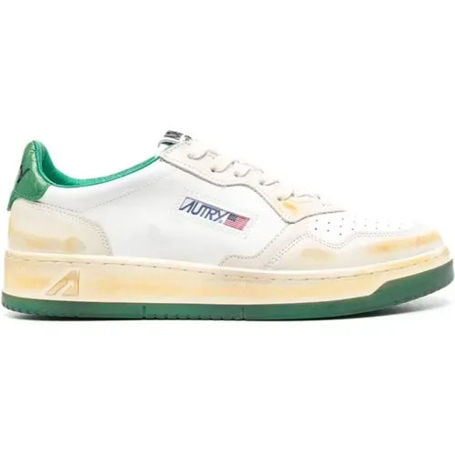 Emerald Green Leather Sneakers , male, Sizes: 7 UK, 8 UK - Autry - Modalova