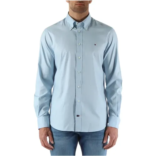 Stretch cotton regular fit shirt , male, Sizes: XL, 2XL, S, L, M - Tommy Hilfiger - Modalova
