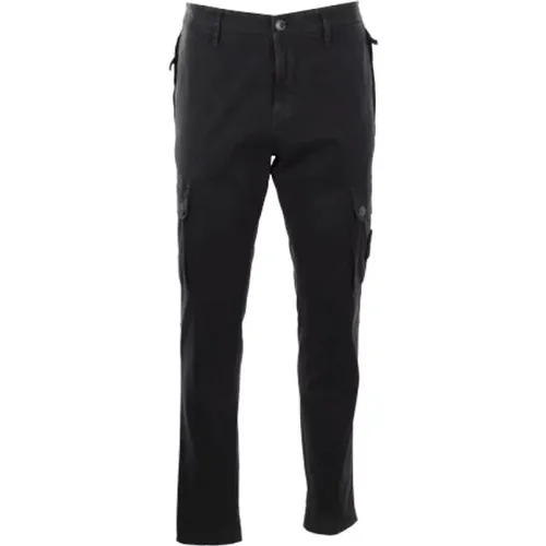 Schwarze Cargo Hose Slim Fit , Herren, Größe: W30 - Stone Island - Modalova