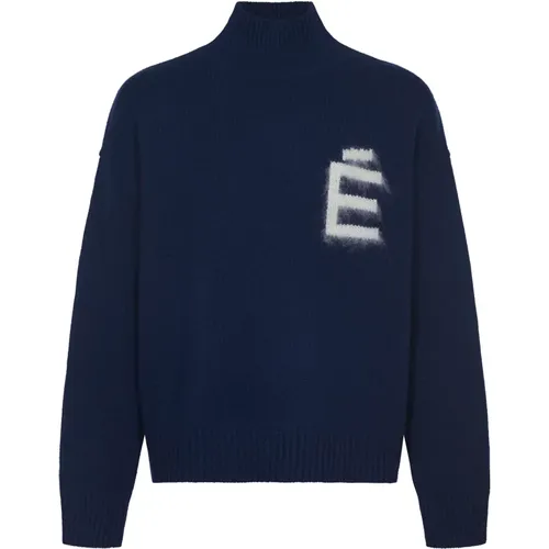 Blauer Turtle Neck Pullover Études - Études - Modalova