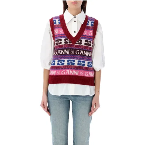 Wool Knit Vest Outerwear , female, Sizes: M - Ganni - Modalova