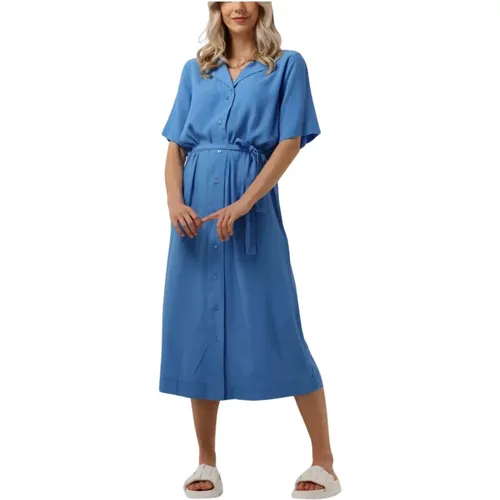 Blaues Midi-Kleid Enpinenut Ss , Damen, Größe: XS - Envii - Modalova