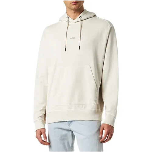 Tonal Logo Baumwoll-Terry Hoodie - Hugo Boss - Modalova