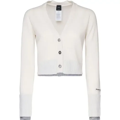 Wool-Cashmere Cardigan , female, Sizes: L - pinko - Modalova