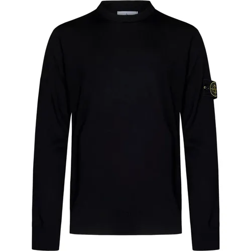 Schwarzer Wollpullover Aw24 - Stone Island - Modalova