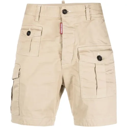 Cotton Blend Shorts with Pockets , male, Sizes: M, L, XL, 2XL, S - Dsquared2 - Modalova