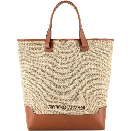 Shoulder Bag with Snap Button , male, Sizes: ONE SIZE - Giorgio Armani - Modalova
