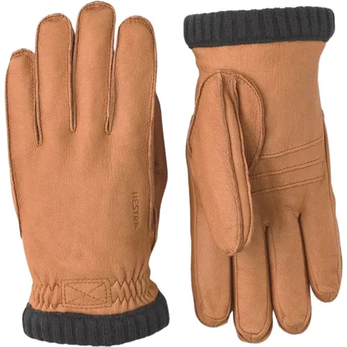 Deerskin Primaloft Rib Gloves , male, Sizes: 10 IN, 9 IN - Hestra - Modalova