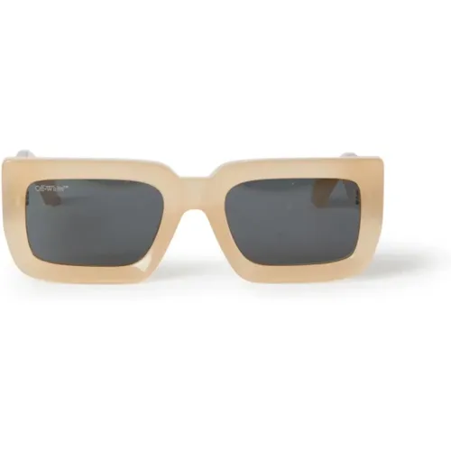 Chic Nude Sunglasses for Women , female, Sizes: 55 MM - Off White - Modalova