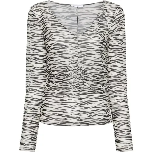 Zebra Print Long Sleeve T-Shirt , female, Sizes: S, XS - PATRIZIA PEPE - Modalova