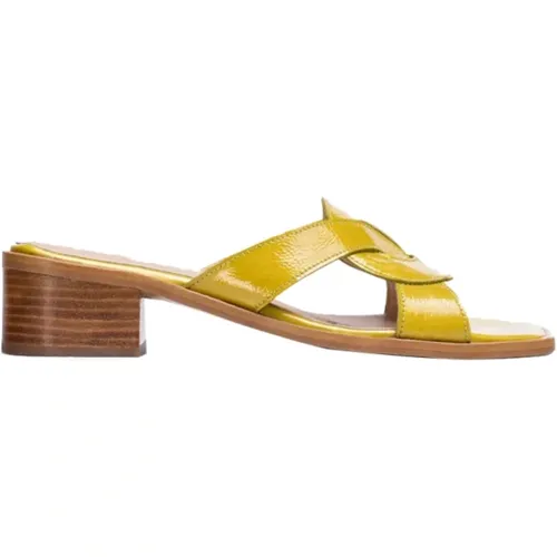 Gelber flacher Sandale für Frauen , Damen, Größe: 36 EU - Wonders - Modalova