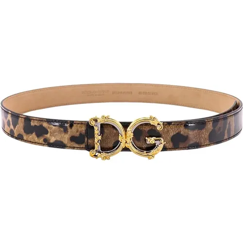 Leather Animalier Belt , female, Sizes: 90 CM, 80 CM, 85 CM - Dolce & Gabbana - Modalova