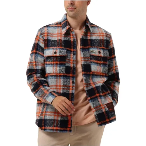 Casual Multi-farbiges Fleece-Overshirt , Herren, Größe: S - Scotch & Soda - Modalova