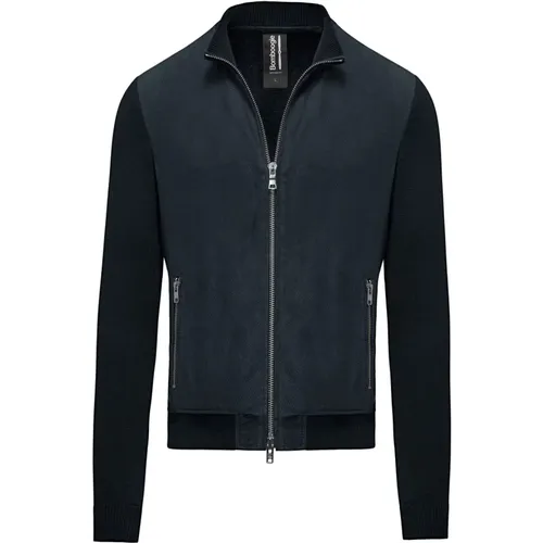 Komb Leather and Knitted Jacket , male, Sizes: 3XL, XS, S - BomBoogie - Modalova