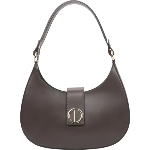 Dark Handbag made of Italian Genuine Leather Er00116364 , female, Sizes: ONE SIZE - Estro - Modalova