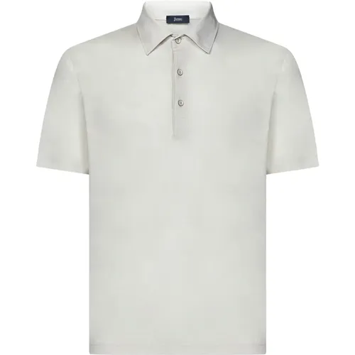 Grey Short-Sleeved Polo Shirt , male, Sizes: XL, 2XL, S, L - Herno - Modalova