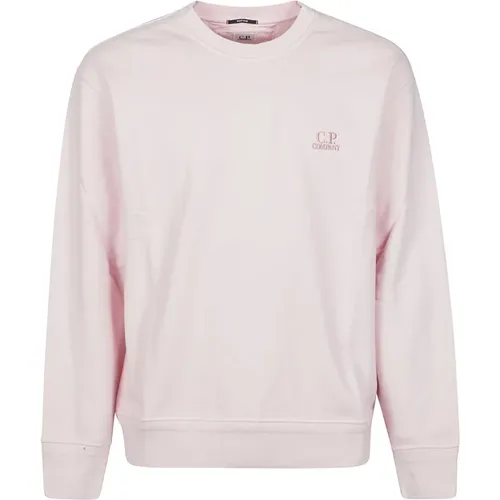 Himmlisch Rosa Diagonaler Fleece-Sweatshirt,Sweatshirts - C.P. Company - Modalova