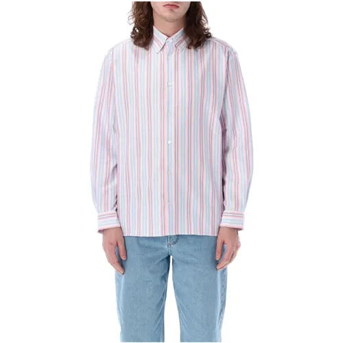 Neon Striped Mathias Shirt , male, Sizes: L - A.p.c. - Modalova
