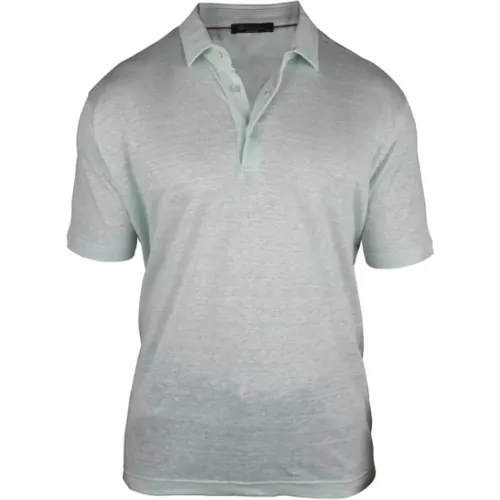 Mintgrünes Leinen Polo Shirt , Herren, Größe: 2XL - Loro Piana - Modalova