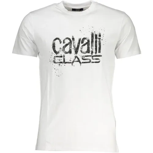 Druck Logo Kurzarm Tee , Herren, Größe: XL - Cavalli Class - Modalova