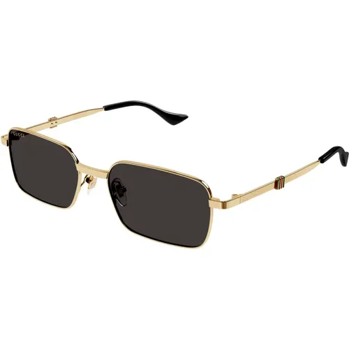 Stylische Sonnenbrille Schwarz GG1495S,Gold/Lichtbraune Sonnenbrille - Gucci - Modalova