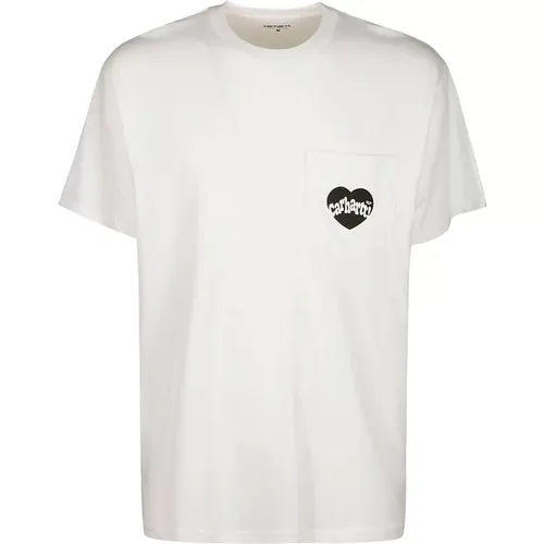 Weiße Amour Pocket T-Shirt,Schwarzes Amour Taschen T-Shirt - Carhartt WIP - Modalova