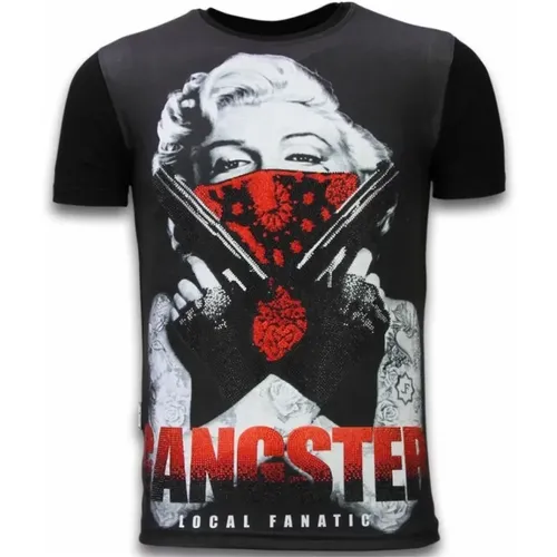 Gangster Marilyn Rhinestone - Men T-shirt - 11-6287Z , male, Sizes: XL, S, 2XL, M - Local Fanatic - Modalova