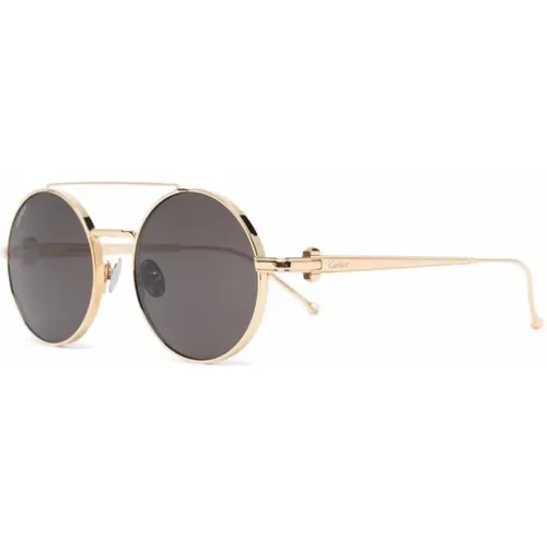 Gold Sunglasses for Everyday Use , male, Sizes: 52 MM - Cartier - Modalova