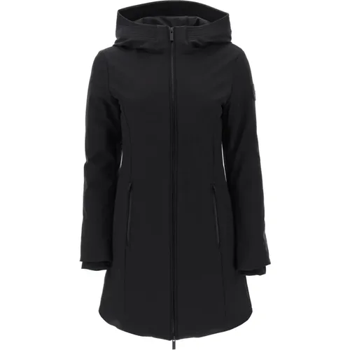 Softshell Daunenparka mit Kapuze , Damen, Größe: S - Woolrich - Modalova