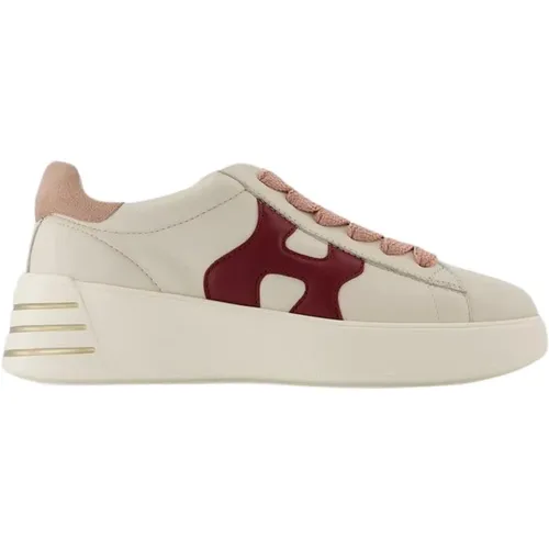 Leder Sneakers - Runde Zehen , Damen, Größe: 39 EU - Hogan - Modalova