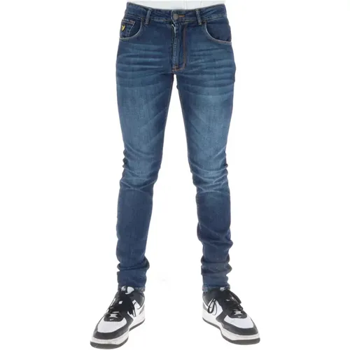 Blaue Print Jeans mit Abnutzungseffekt - Lyle & Scott - Modalova