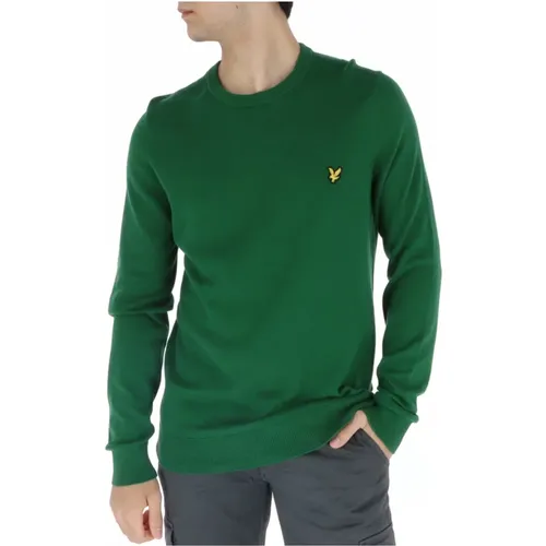 Blauer Rundhalsausschnitt Strick für Männer , Herren, Größe: S - Lyle & Scott - Modalova