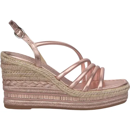 Sparkling Wedge Sandals , female, Sizes: 4 UK, 5 UK, 7 UK - Alma en Pena - Modalova