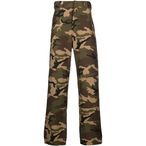 Camouflage Cotton Trousers , male, Sizes: M - Palm Angels - Modalova