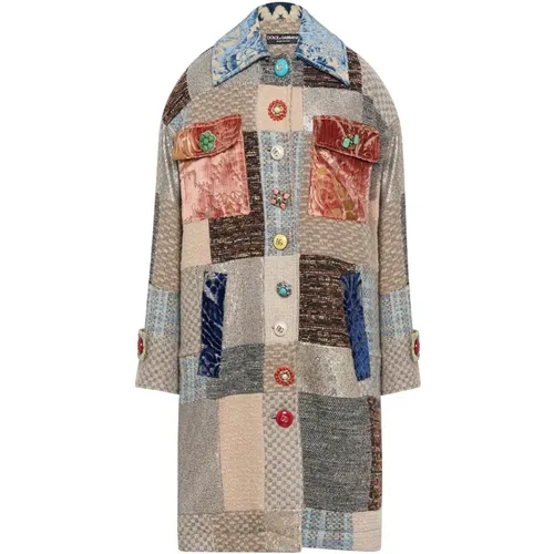 Patchwork Coat , female, Sizes: S, 2XS, M, L - Dolce & Gabbana - Modalova