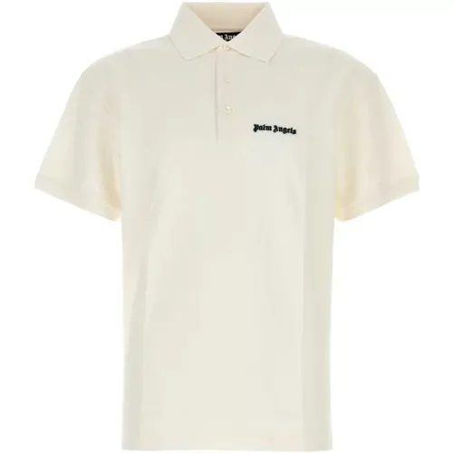 Weißes Piquet Polo Shirt , Herren, Größe: L - Palm Angels - Modalova