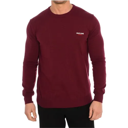 Round Neck Long Sleeve Jersey , male, Sizes: S - Roberto Cavalli - Modalova