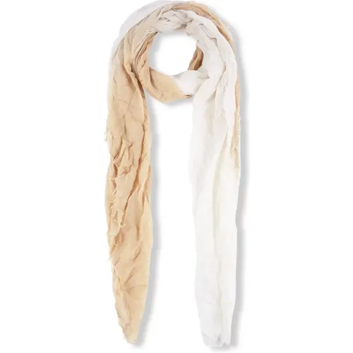 Giuseppe, bicolor cream and raw silk scarf , female, Sizes: ONE SIZE - Cortana - Modalova