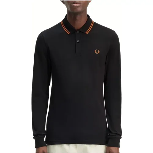 Langarm Herren Polo Shirt , Herren, Größe: L - Fred Perry - Modalova