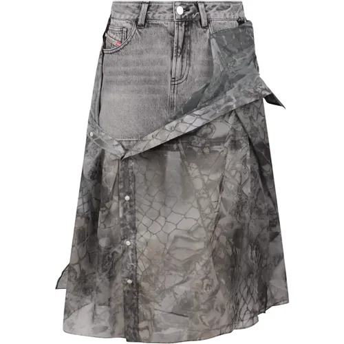 O-Jeany denim skirt , female, Sizes: L, M - Diesel - Modalova