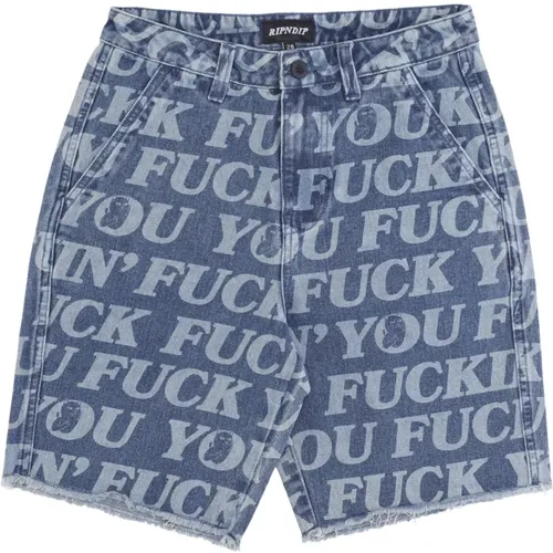 Denim Shorts with Raw Hem , male, Sizes: W28, W34 - Ripndip - Modalova