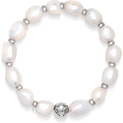 Women`s Wristband with Baroque Pearls and Silver , Damen, Größe: XS - Nialaya - Modalova