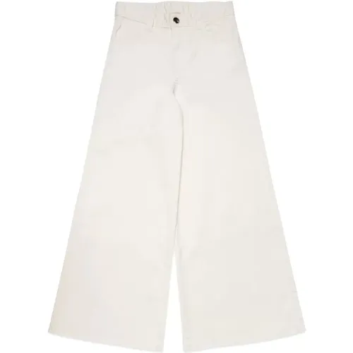Weiße Baumwoll-Weitbein-Jeans,Weite Denim-Hose mit Colorblock-Einsätzen - Marni - Modalova