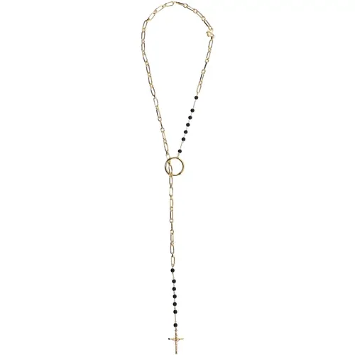 Italian Brass Cross Necklace , female, Sizes: ONE SIZE - Dolce & Gabbana - Modalova