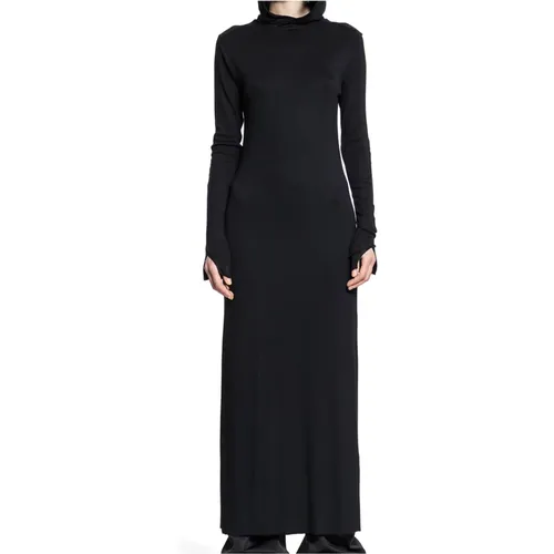 Schwarzes Jersey Kapuzenkleid , Damen, Größe: M - Thom Krom - Modalova