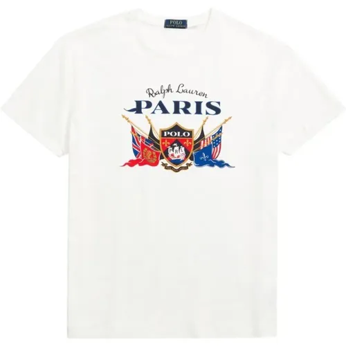 T-Shirt mit Grafischem Druck aus Baumwolle , Herren, Größe: L - Ralph Lauren - Modalova