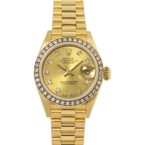 Pre-owned Gold watches , female, Sizes: ONE SIZE - Rolex Vintage - Modalova