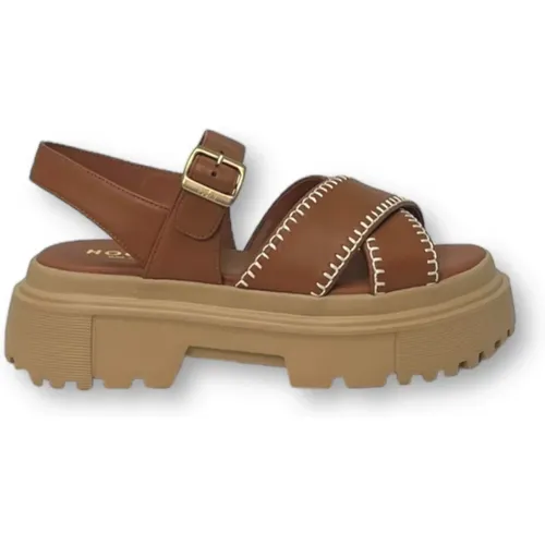 Crossed Strap Slip-On Sandals , female, Sizes: 7 UK, 4 1/2 UK, 6 UK, 3 UK, 6 1/2 UK, 5 UK, 5 1/2 UK - Hogan - Modalova